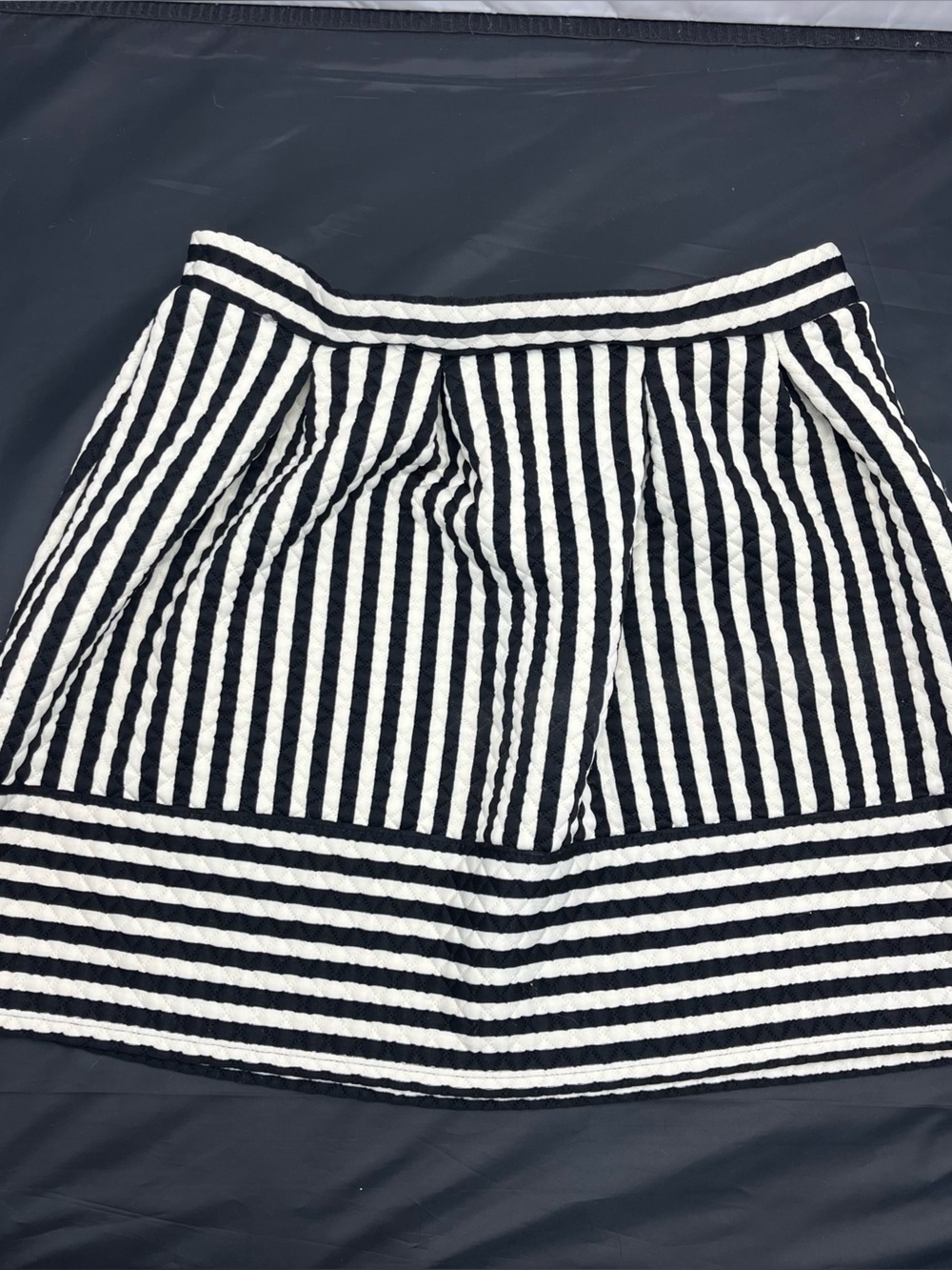 Xhilaration Black and White Striped Mini Skirt Size Large